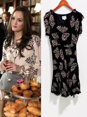 Milly of New York Bow Dress ASO Blair Waldorf Gossip Girl Silk Alt Style Size 2